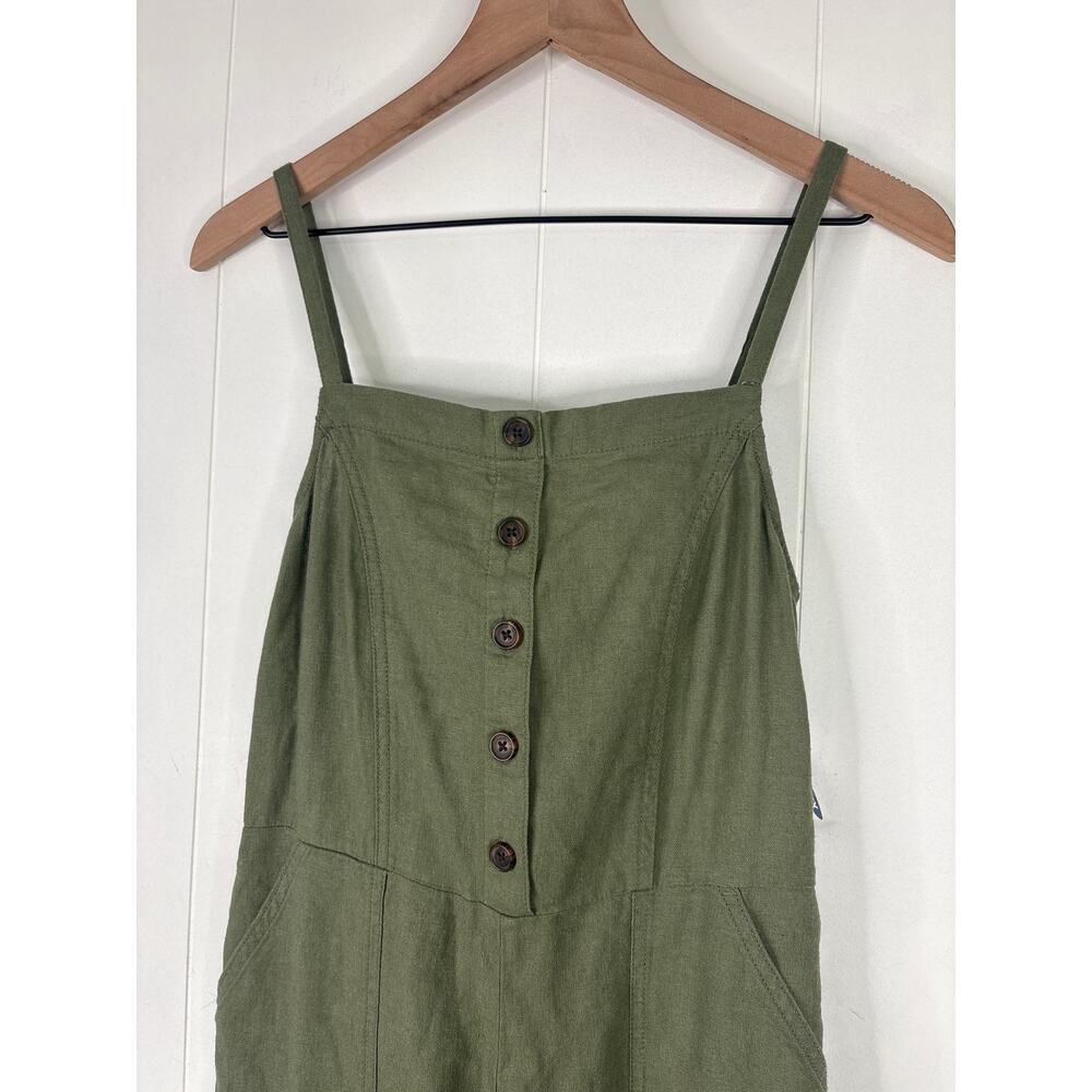 Old Navy Olive Green Linen-Blend Wide-Leg Jumpsuit - Picture 5 of 10